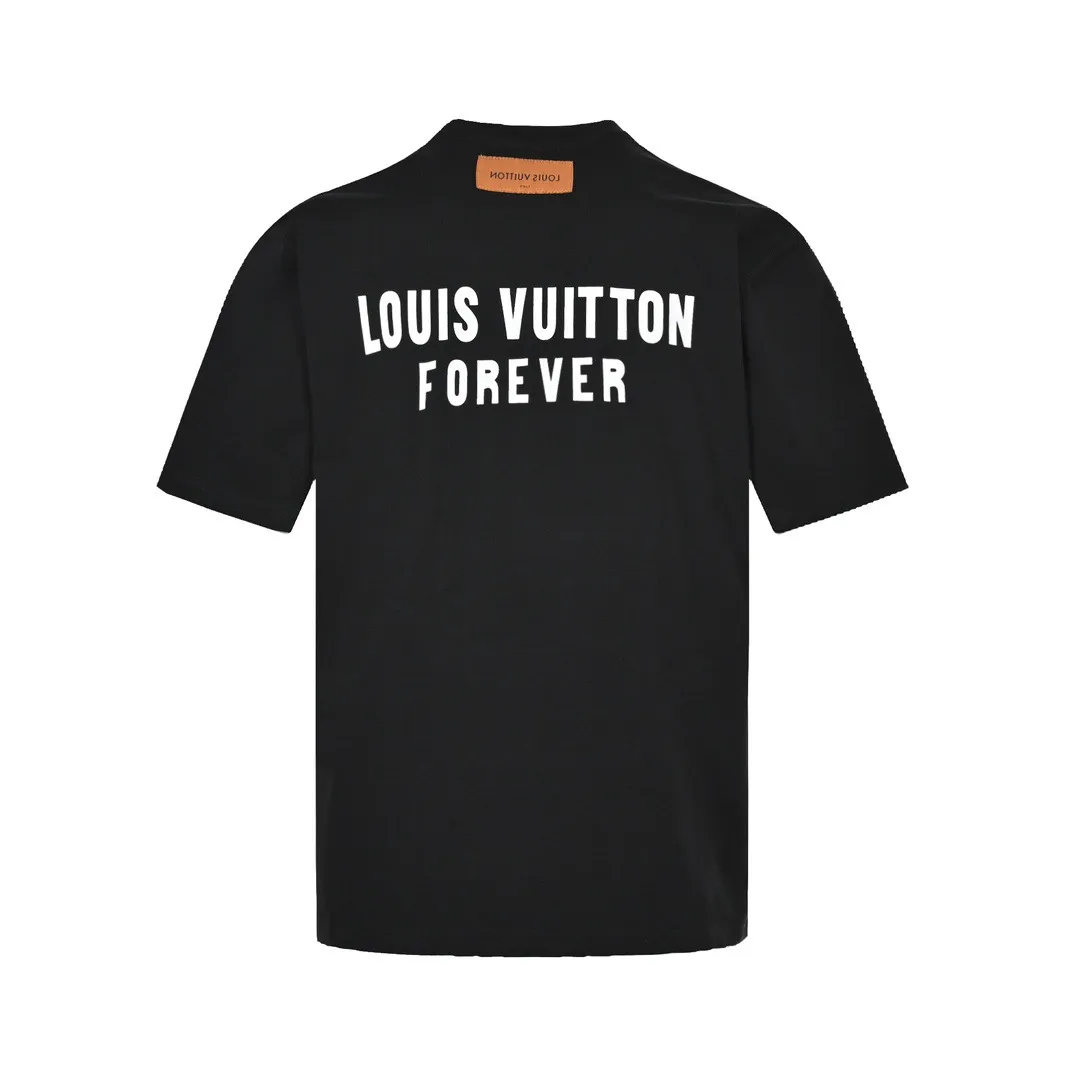 Louis Vuitton/Louis Vuitton 22ss fake pocket letter printed short sleeves